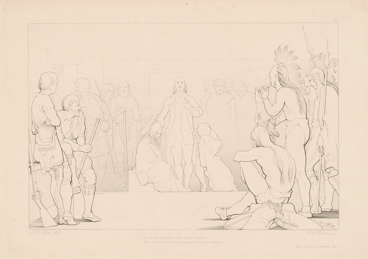 He for His Bleeding Country Prays to Heaven by H. G. Watkins, after George Elgar Hicks