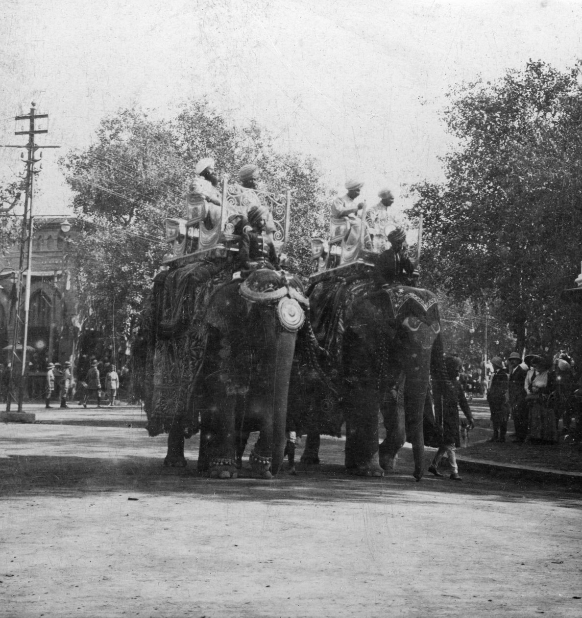 A Punjabi Princess Riding an Elephant in a Procession, Delhi, India, 1900s by H. Hands and Son