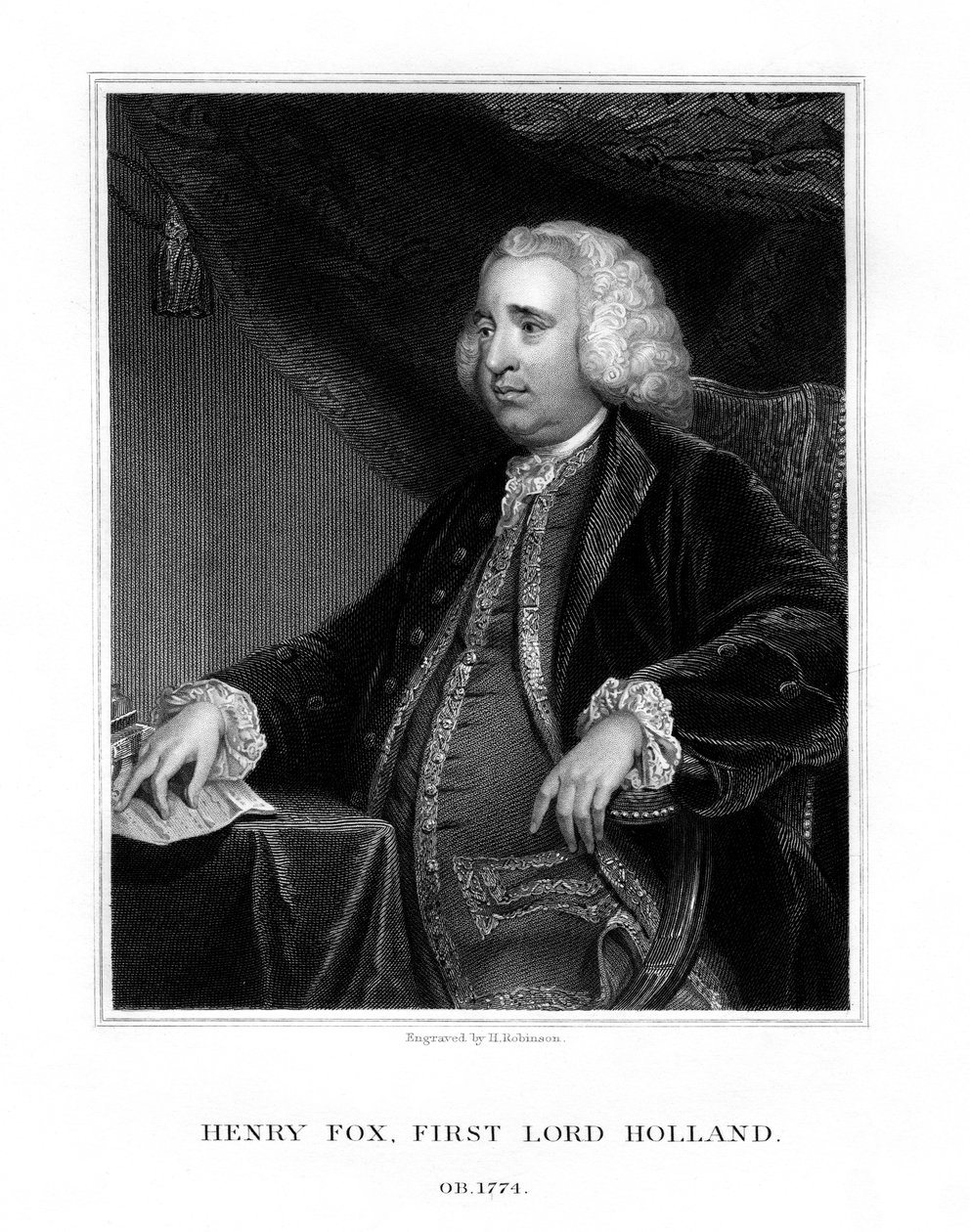 Henry Fox, 1st Baron Holland, Whig Statesman by H. Robinson