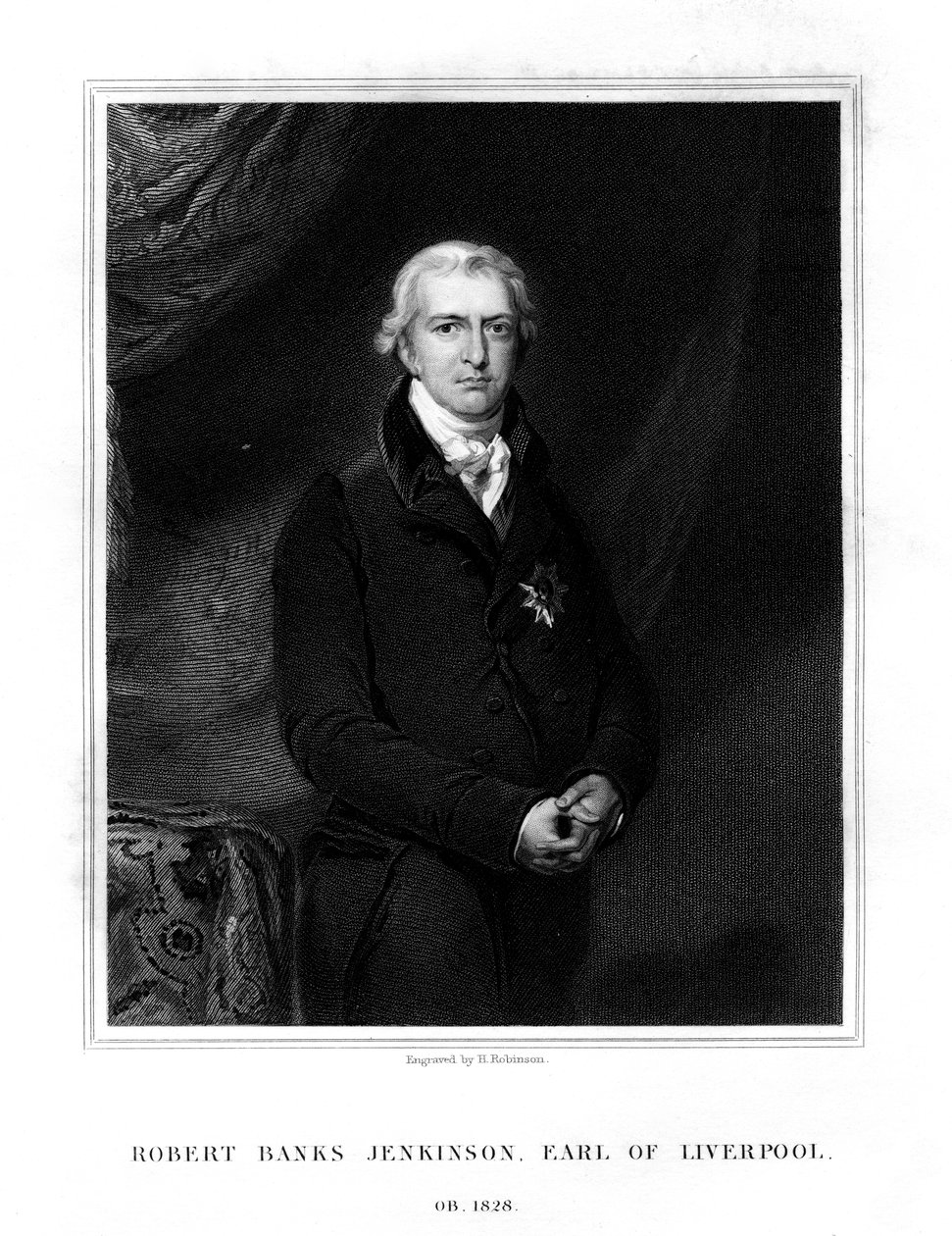 Robert Banks Jenkinson, 2nd Earl of Liverpool, Prime Minister of the United Kingdom by H. Robinson