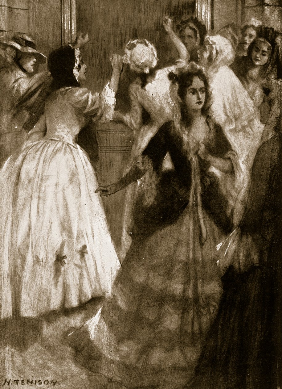 Ladies clamouring for admittance to the House of Lords, 1758, illustration from Hutchinson