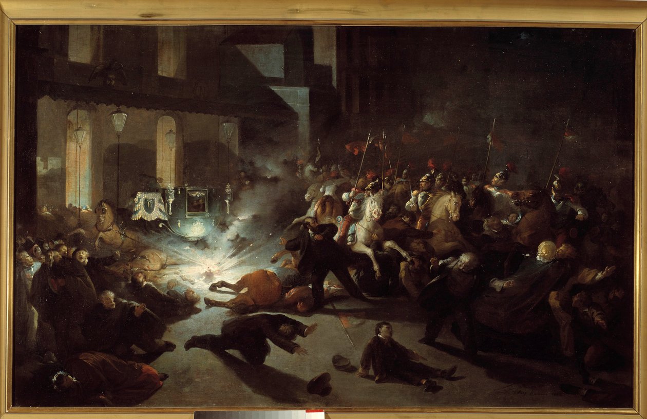 Assassination attempt on Napoleon III by Felice Orsini in Paris on January 14 by H. Vittori Romano
