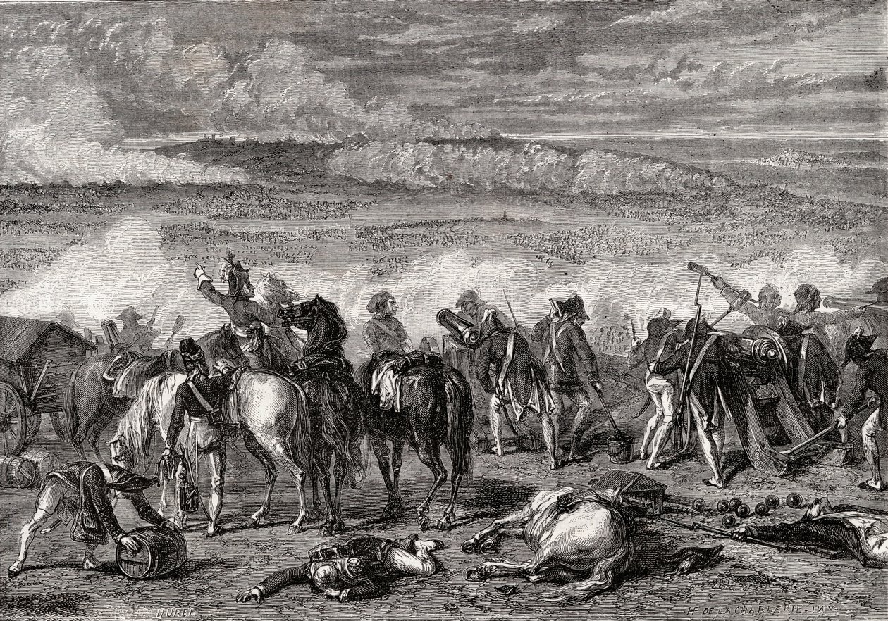 The Battle of Jemappes, 6 November 1792, Engraved by Alexandre Hurel by H. de la Charlerie