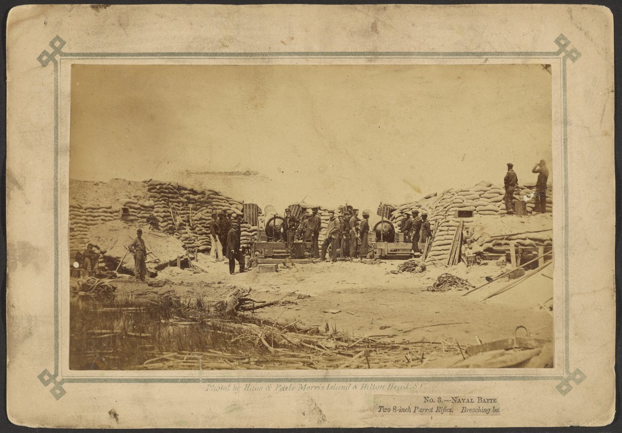 Naval Battery, Two 8-inch Parrot Rifles, Breaching Battery against Sumter by Haas and Peale