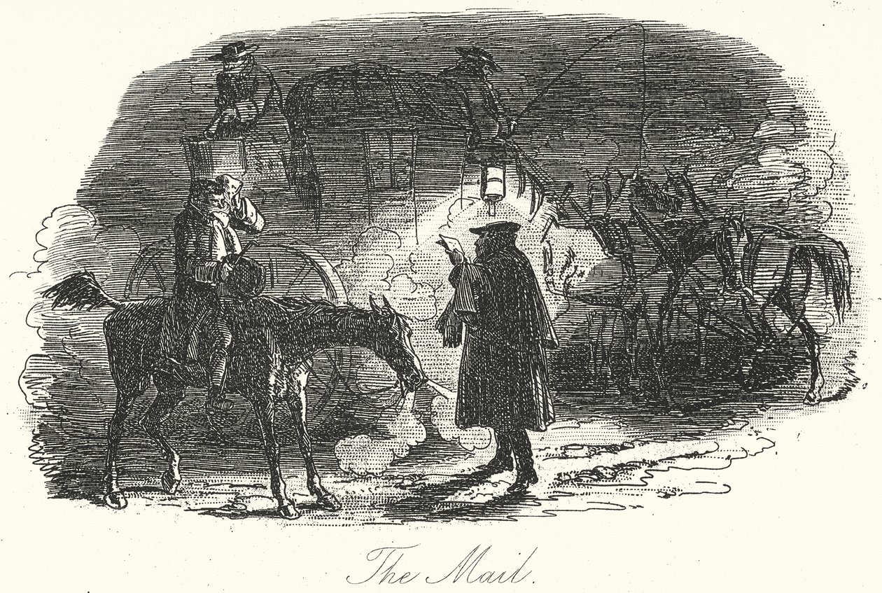 The Mail by Hablot Knight (1815-92) (after) Browne
