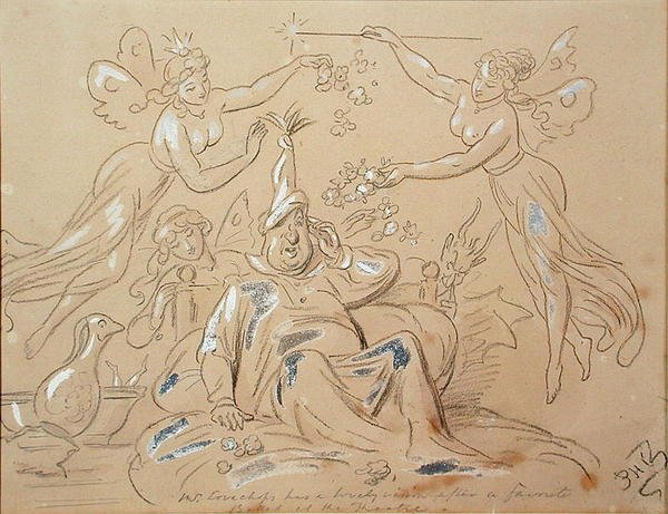 Mr Lovechops has a Lovely Vision after a Favourite Ballet at the Theatre by Hablot Knight Browne