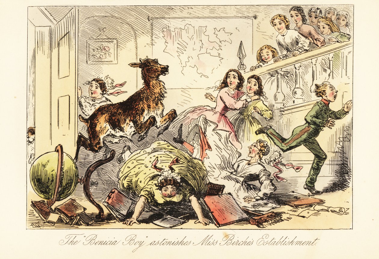 A young buck crashing into a lesson in a girls