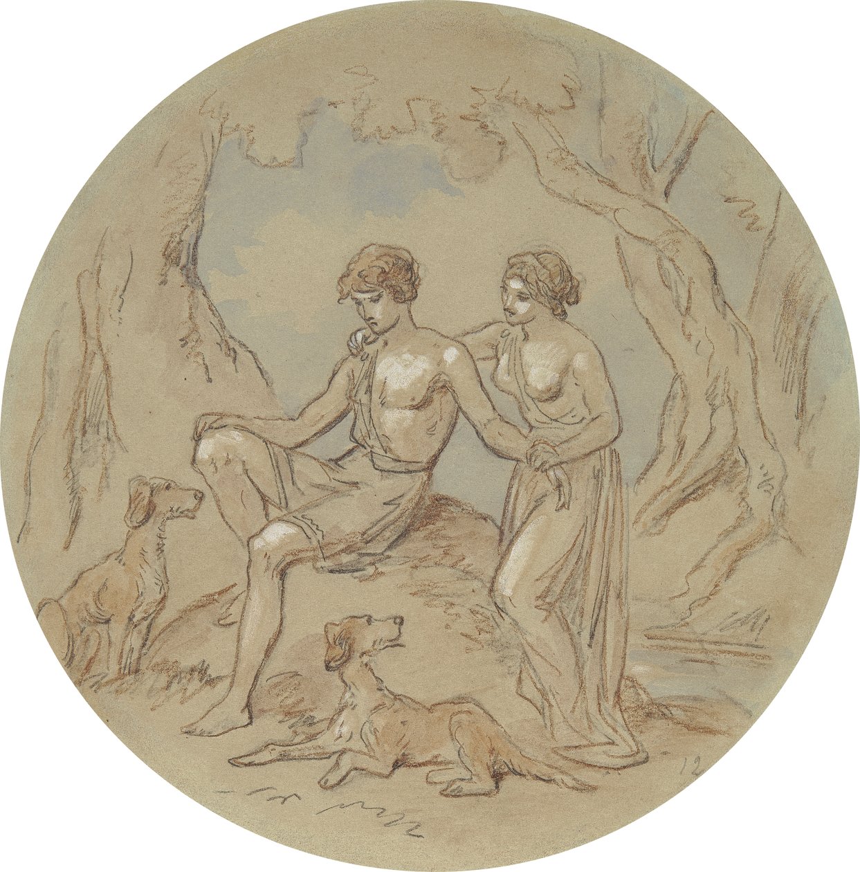 One of Eighteen Designs for a Series of Plates Illustrating Venus and Adonis by Hablot Knight Browne