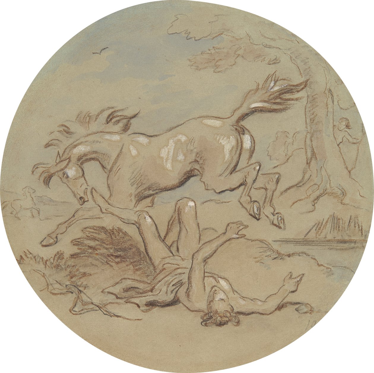 One of eighteen designs for a series of plates illustrating Venus and Adonis by Hablot Knight Browne