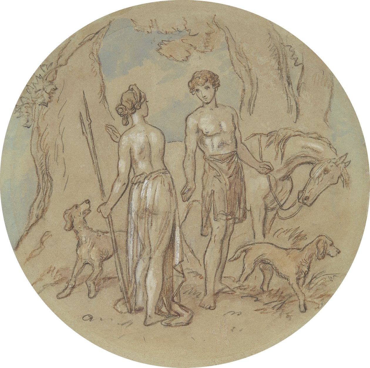 One of Eighteen Designs for a Series of Plates Illustrating Venus and Adonis by Hablot Knight Browne