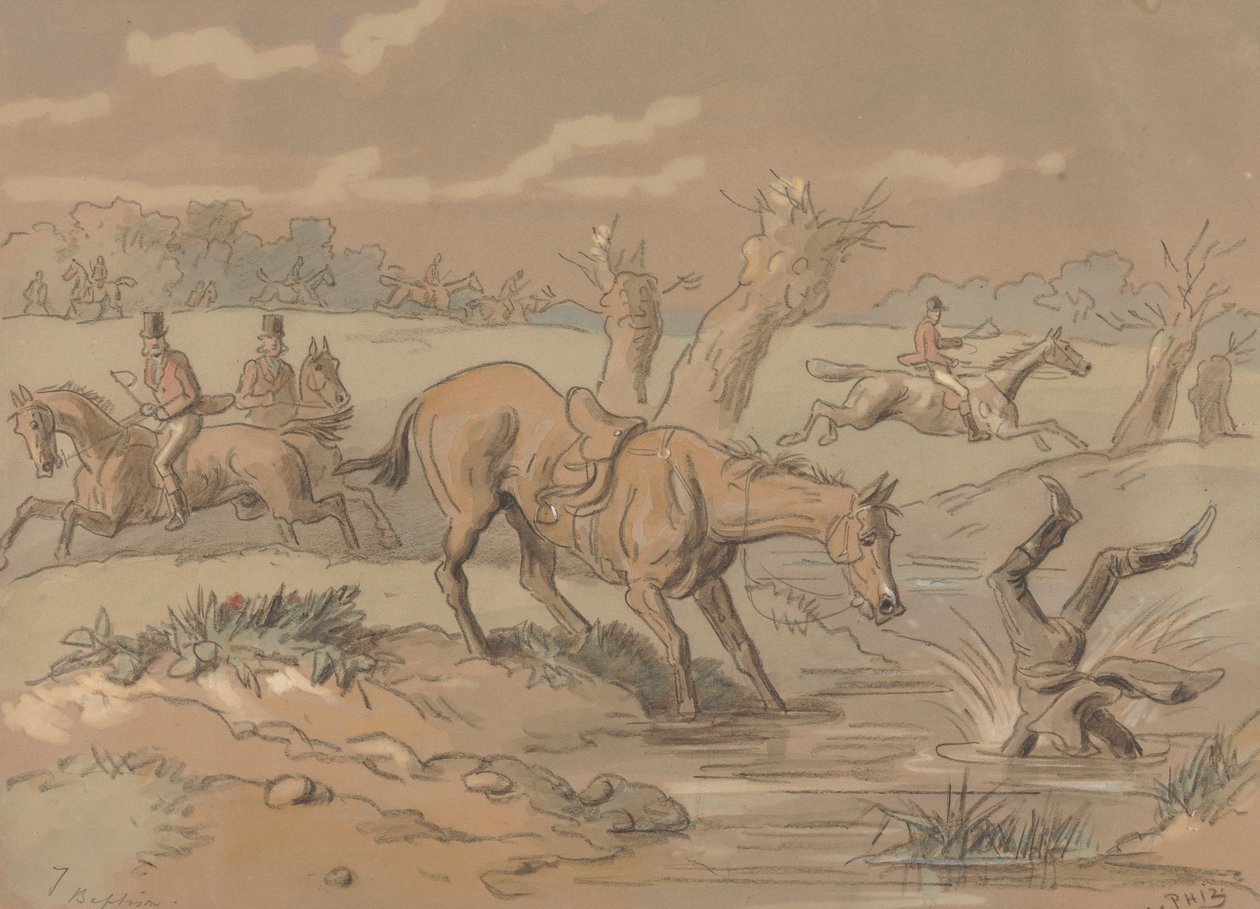The Sporting Parson: "He Then Goes in For Baptism" by Hablot Knight Browne