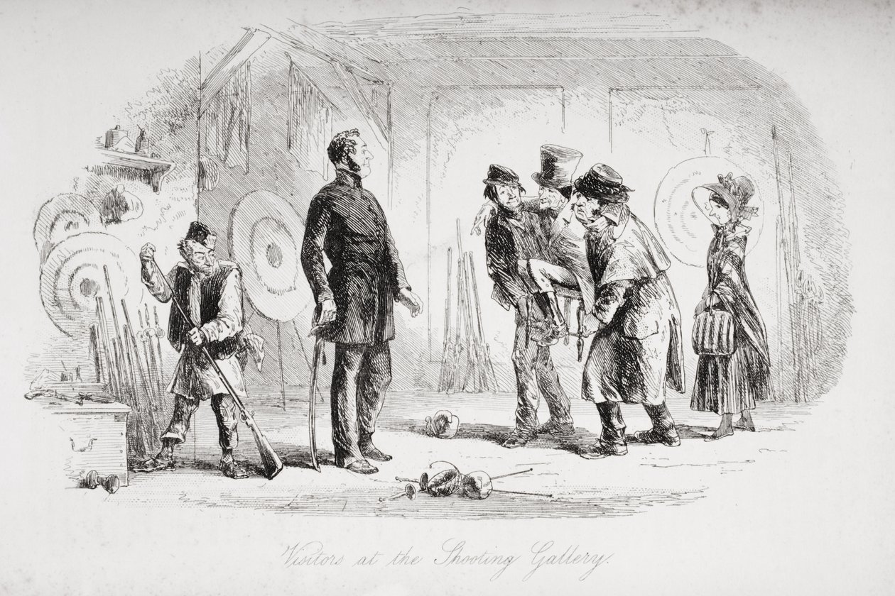 Visitors at the Shooting Gallery by Hablot Knight Browne