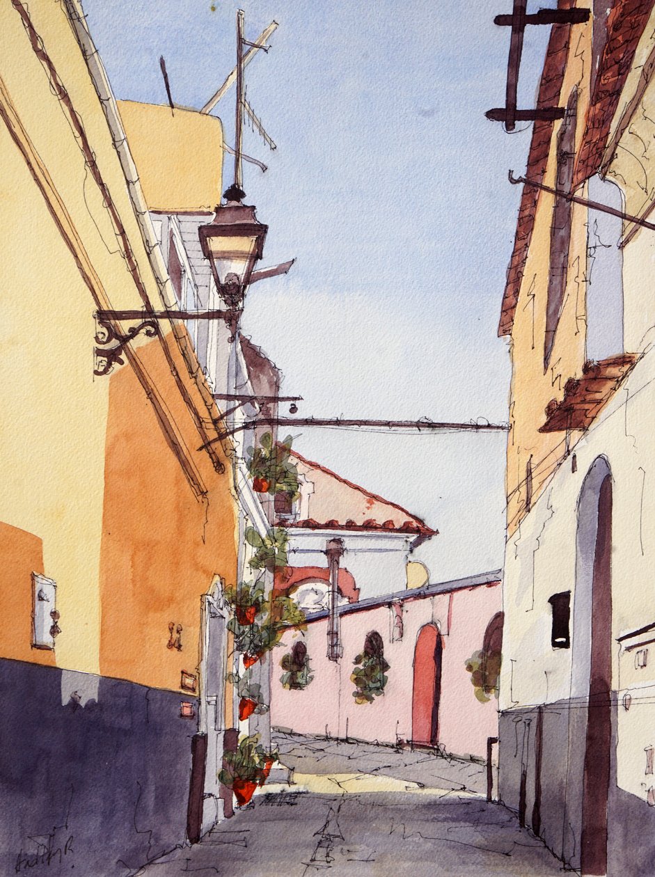 Sidestreet, Positano, Italy, c.2024 by Hadley Rampton