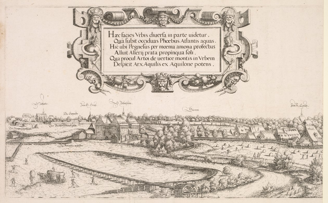 Panoramic View of Nuremberg: Left Portion by Hanns Lautensack