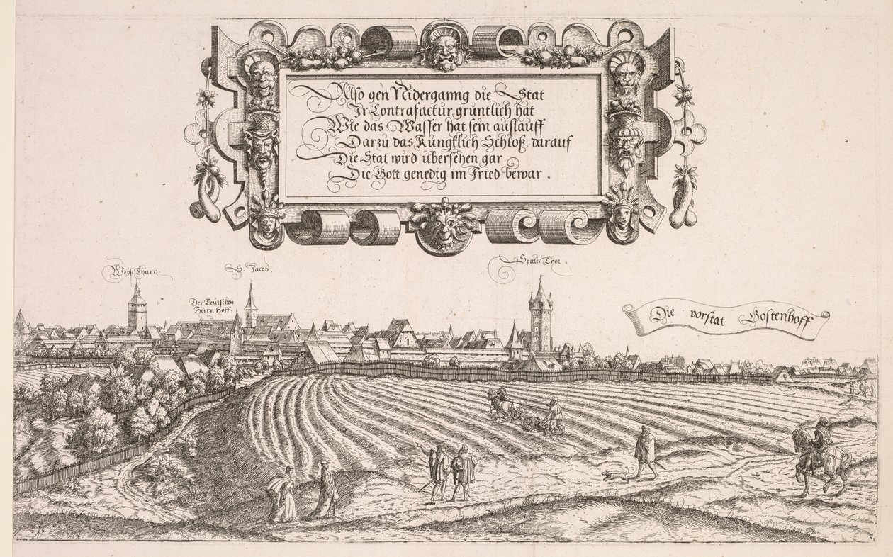 Panoramic View of Nuremberg: Right Portion by Hanns Lautensack