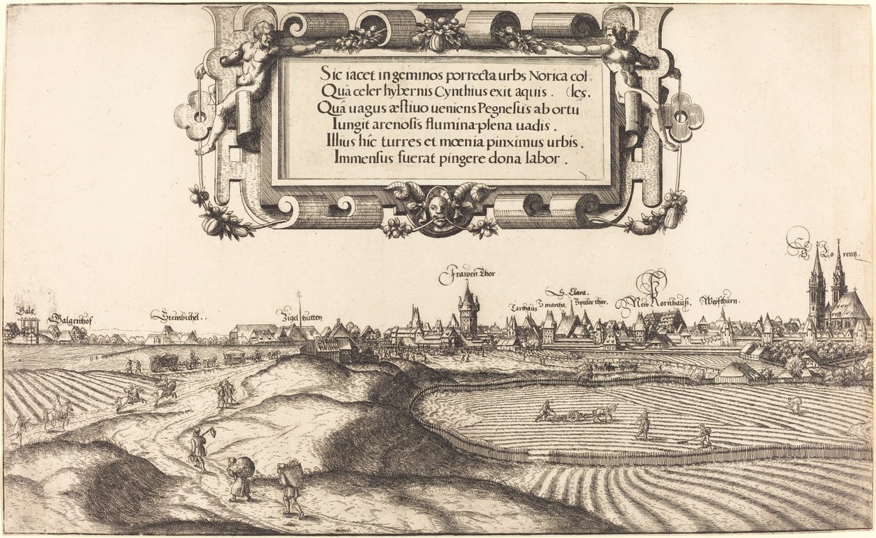View of Nuremberg from the East (left section) by Hanns Lautensack
