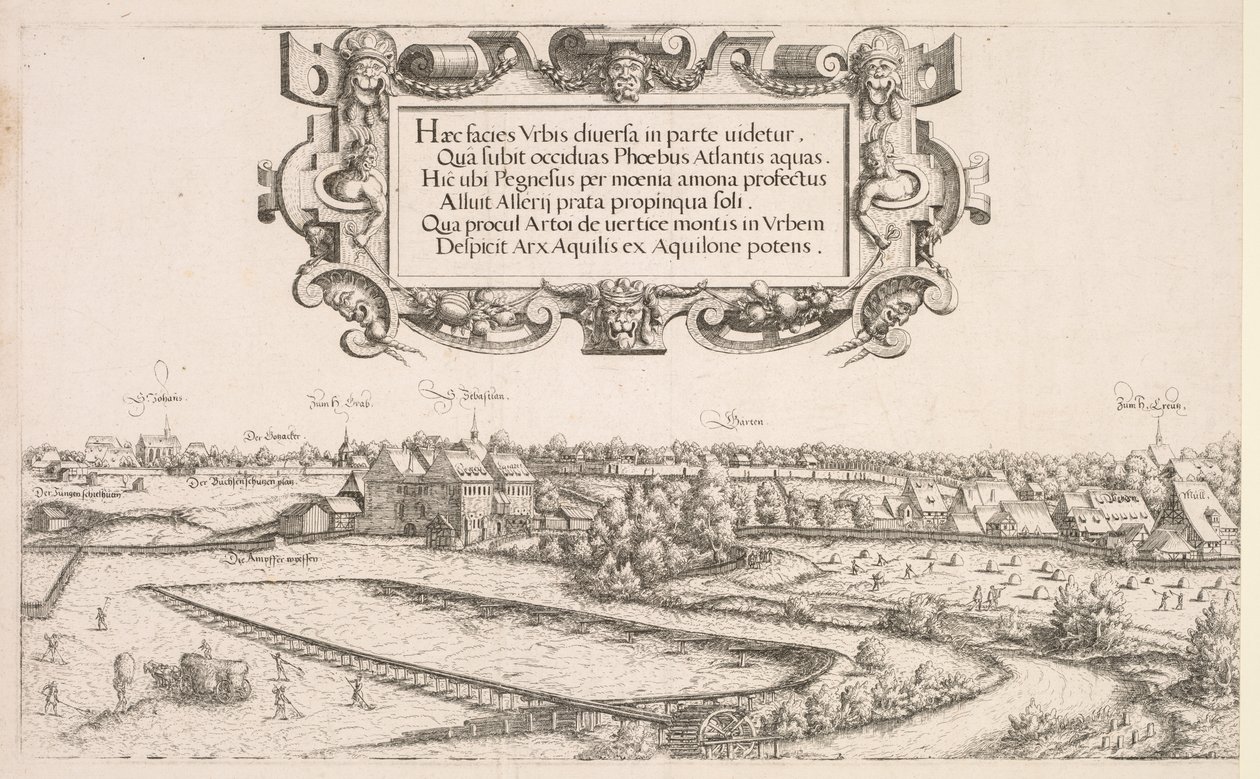 Panoramic View of Nuremberg: Left Portion by Hanns Sebald Lautensack