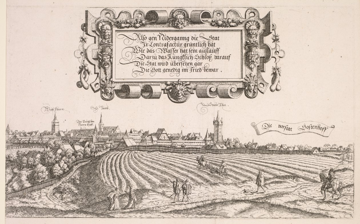 Panoramic View of Nuremberg: Right Portion by Hanns Sebald Lautensack