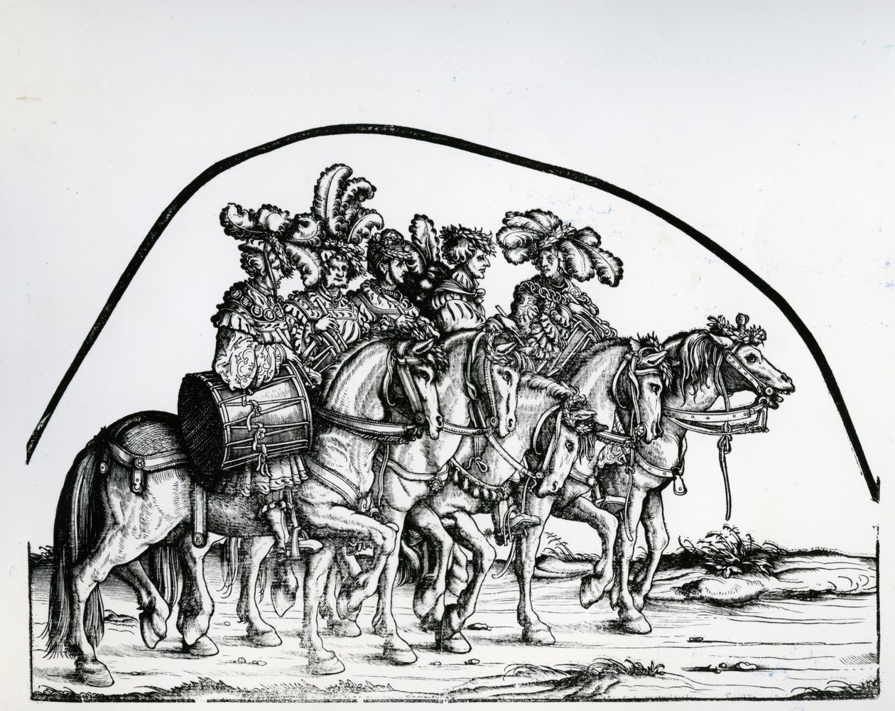 A Group of Drummers, from the Triumphal Procession of the Emperor Maximilian I by Hans Burgkmair