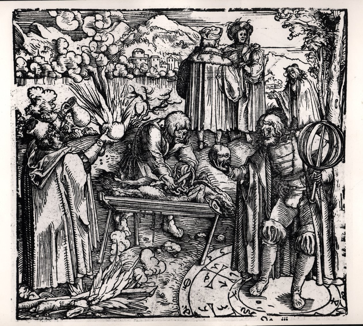 Scenes of divination, including haruspication, pyromancy and necromancy by Hans Burgkmair