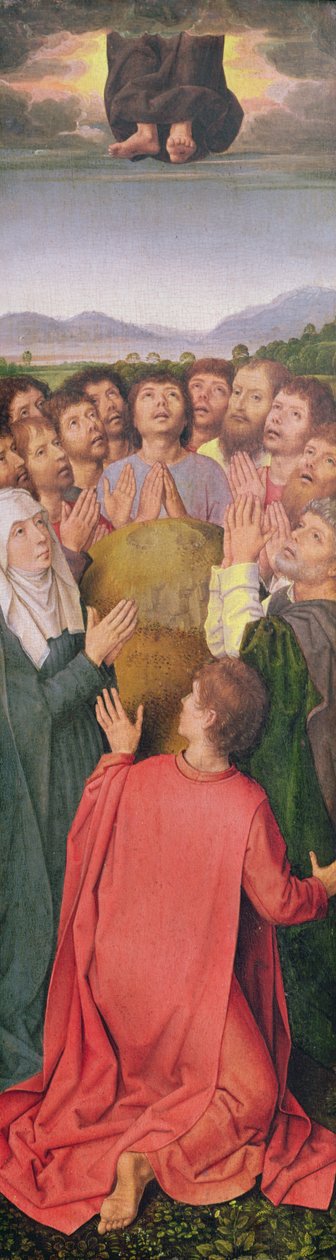 Triptych of the Resurrection, right panel: The Ascension (detail) by Hans Memling