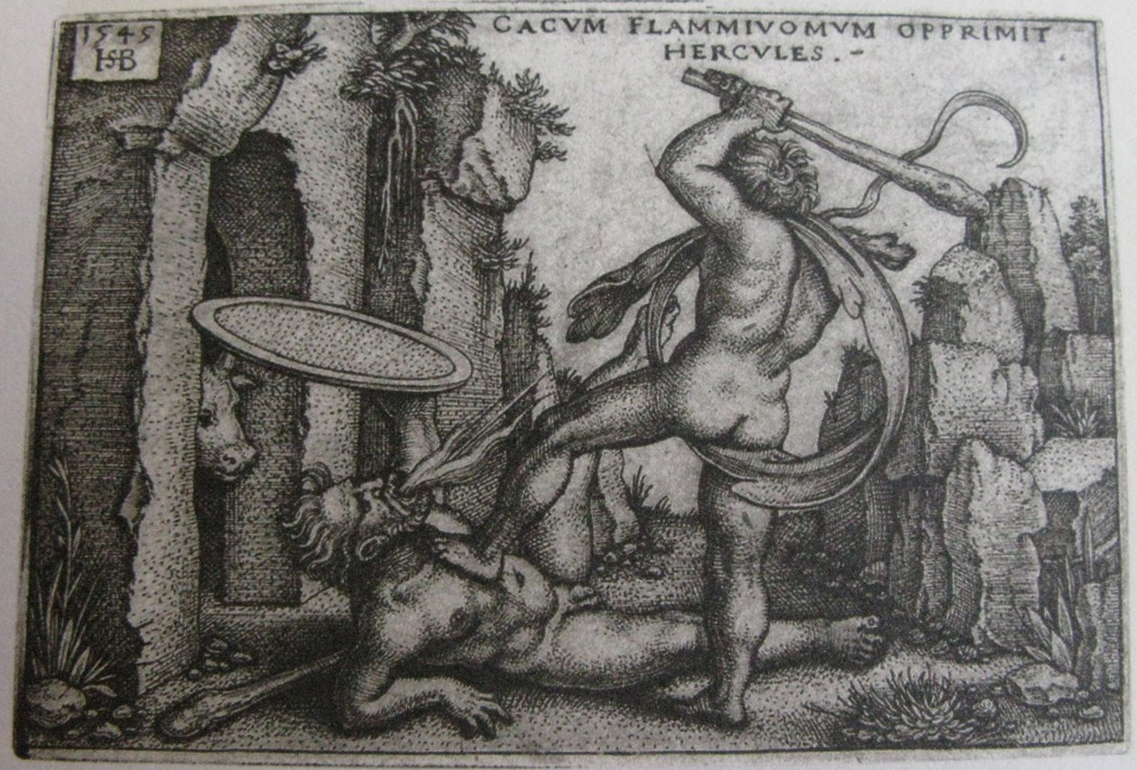Hercules Killing Cacus by Hans Sebald Beham