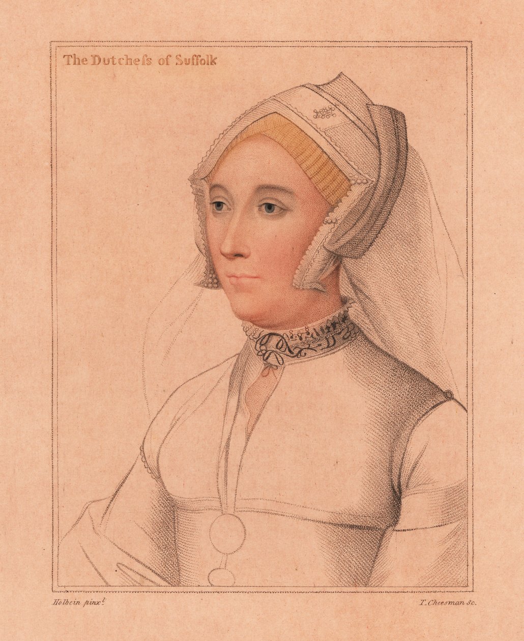 Catherine Brandon, Duchess of Suffolk (engraving) by Hans (after) Holbein the Younger