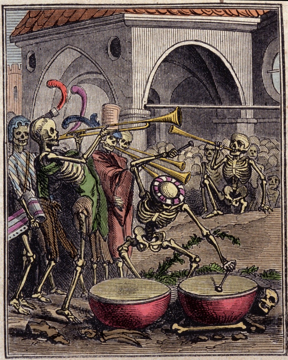 Engraving of a “Dances macabre” by Hans Holbein the young (1497-1543). by Hans (after) Holbein the Younger