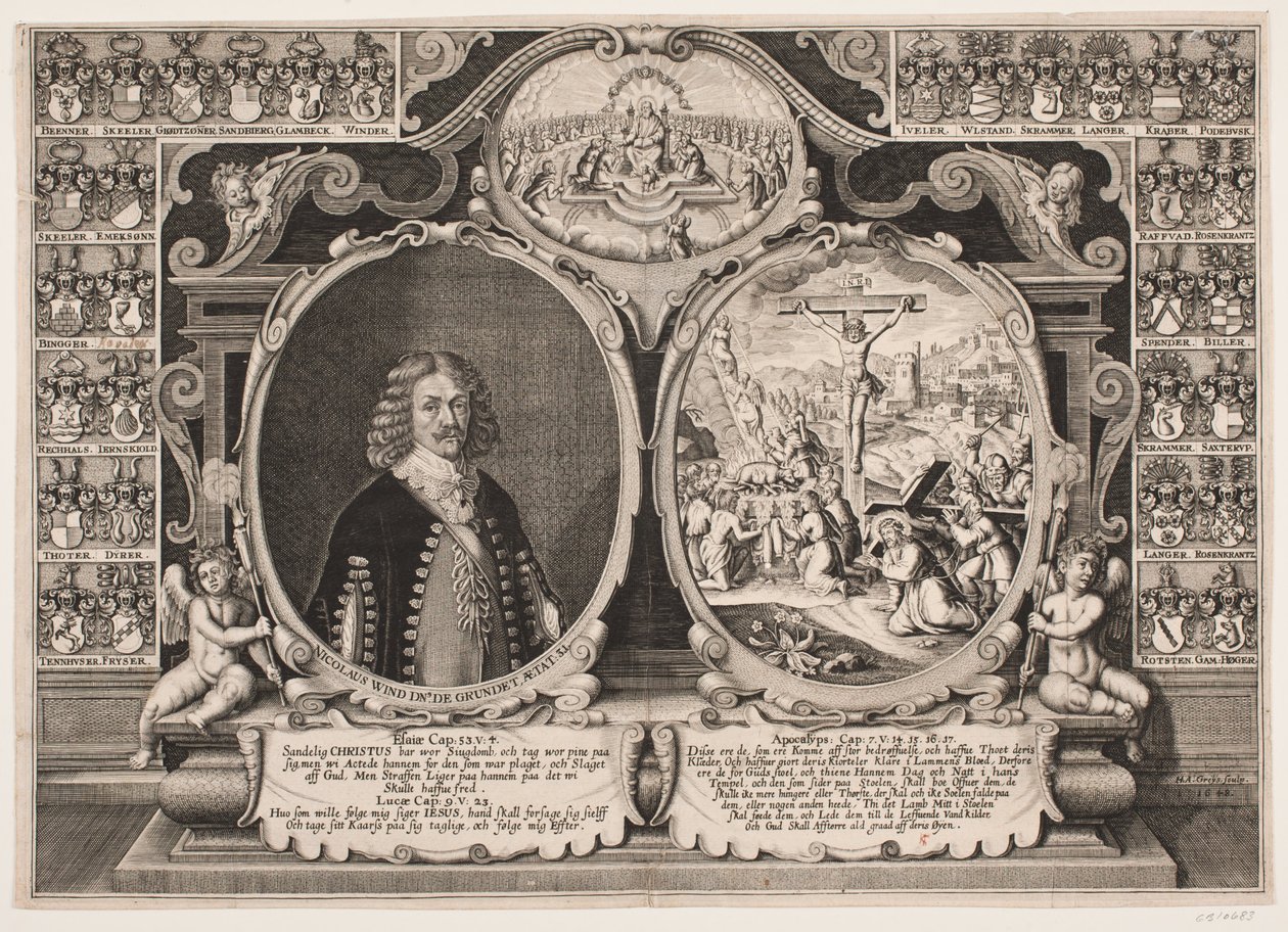Niels Windet to Grundet and a Depiction of Christ on the Cross by Hans Andreas Greys