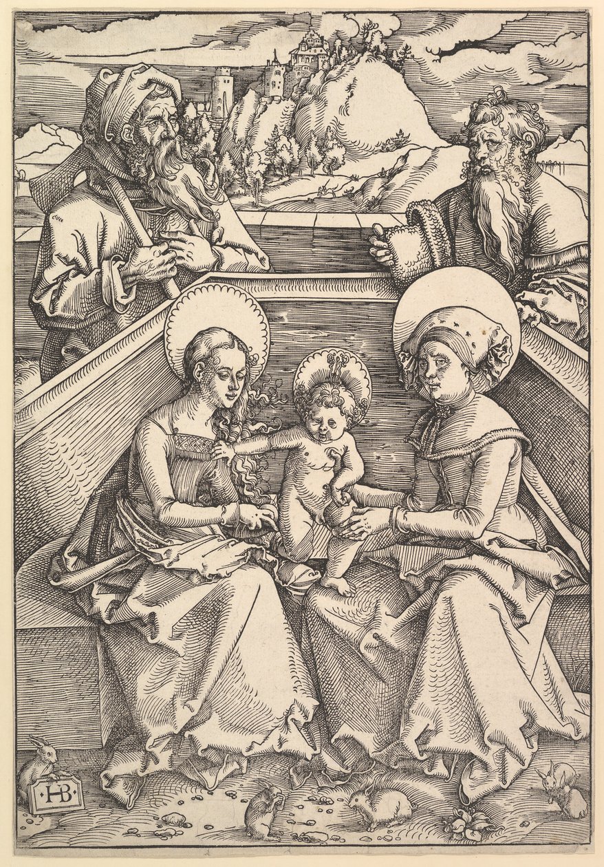 The Holy Family with St. Anna and St. Joachim by Hans Baldung
