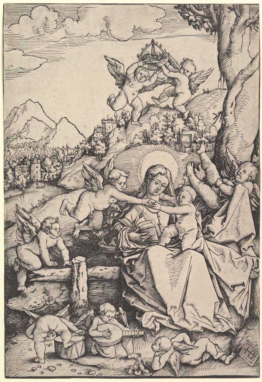 The Virgin and Child with Eight Angels in a Landscape by Hans Baldung