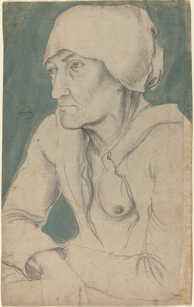 Half-Figure of an Old Woman with a Cap by Hans Baldung Grien