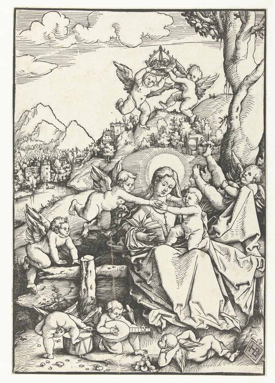 Mary with Child with Eight Angels in a Landscape by Hans Baldung Grien