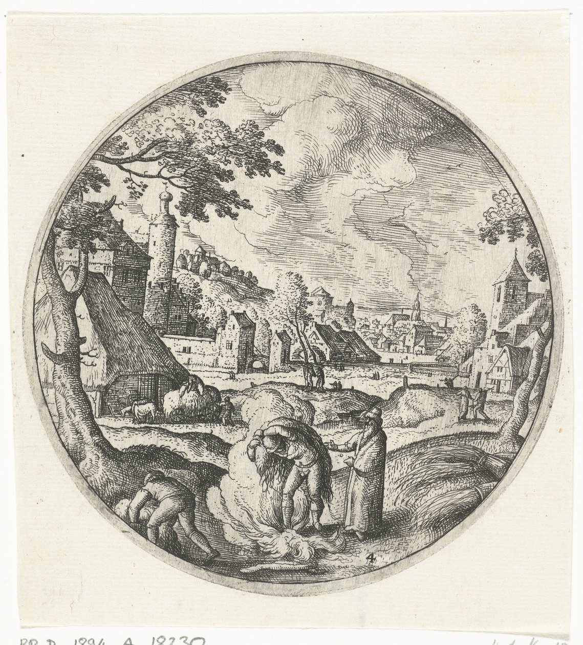 Weeds Being Burned (The Parable of the Weeds Among the Wheat) by Hans Bol