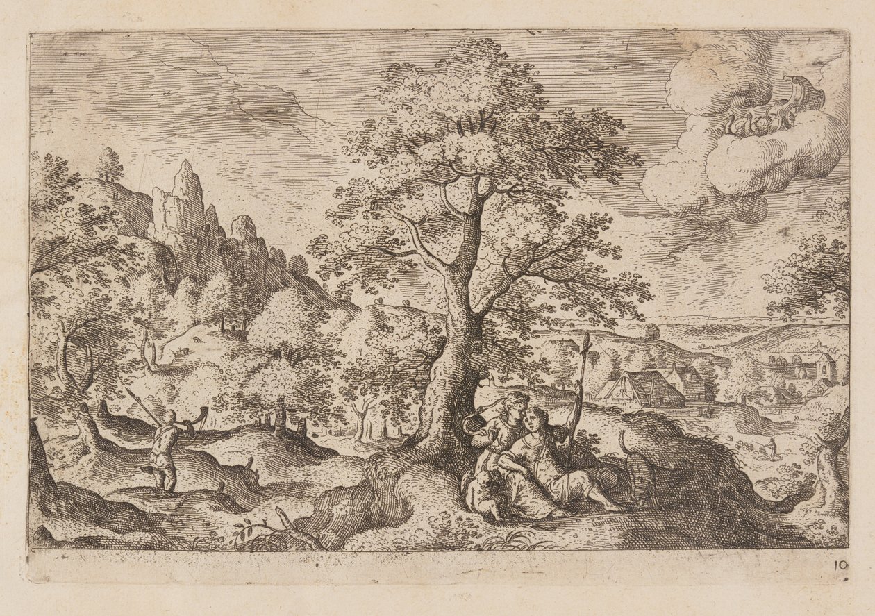 Plate 10, from Landscapes with Scenes from the Old and New Testament and Ovid’s Metamorphoses by Hans Bol