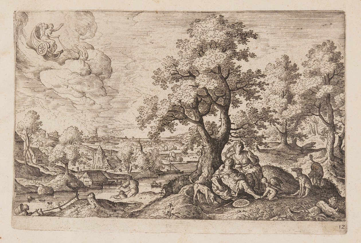 Plate 12, from Landscapes with Scenes from the Old and New Testament and Ovid’s Metamorphoses by Hans Bol