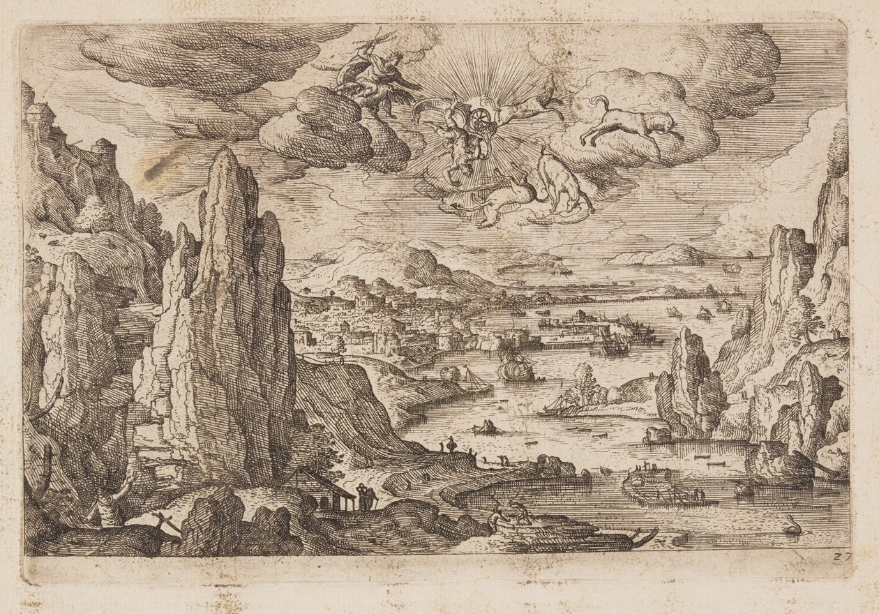 Plate 27, from Landscapes with Scenes from the Old and New Testament and Ovid’s Metamorphoses by Hans Bol