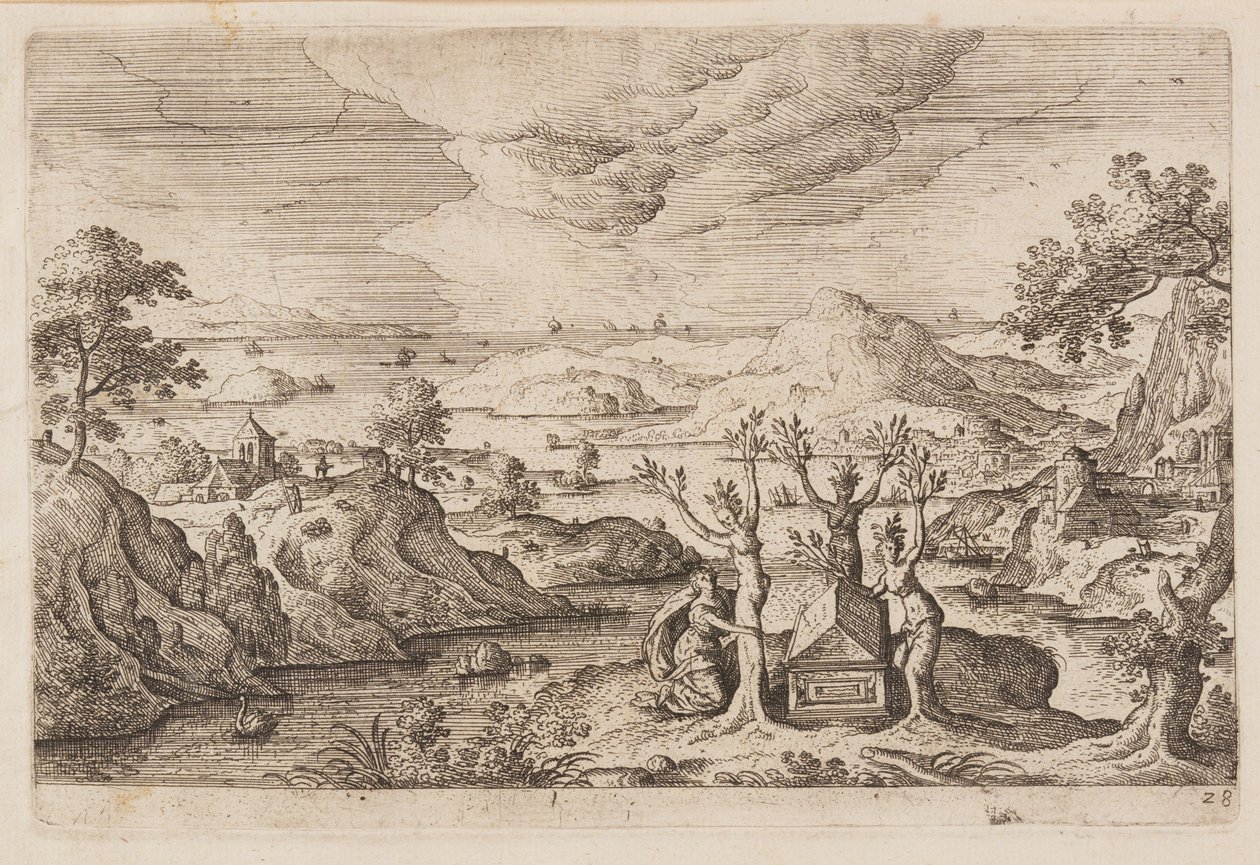 Plate 28, from Landscapes with Scenes from the Old and New Testament and Ovid’s Metamorphoses by Hans Bol