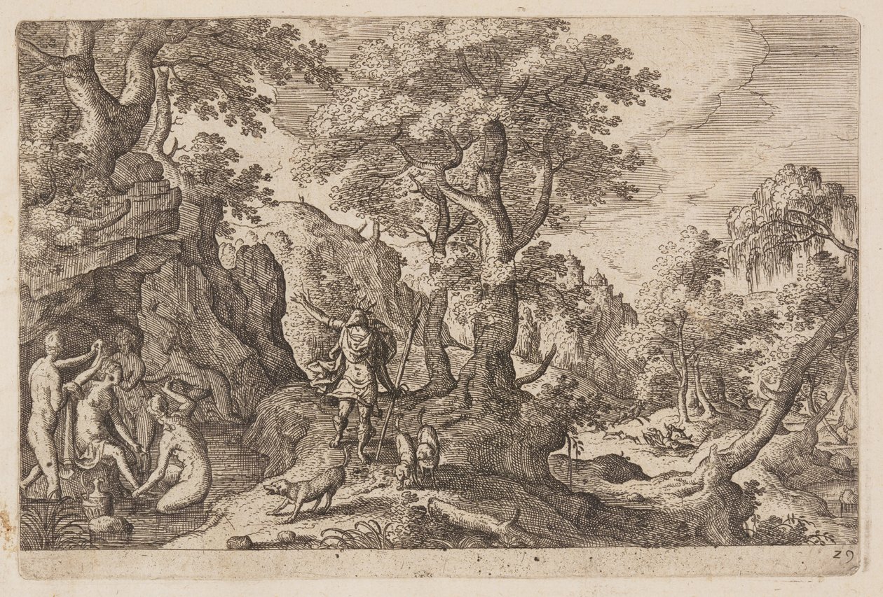 Plate 29, from Landscapes with Scenes from the Old and New Testament and Ovid’s Metamorphoses by Hans Bol
