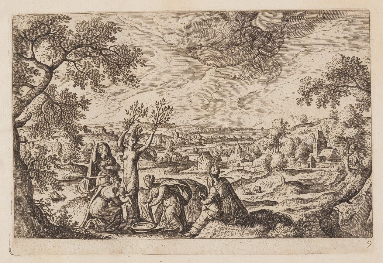 Plate 9, from Landscapes with Scenes from the Old and New Testament and Ovid’s Metamorphoses by Hans Bol
