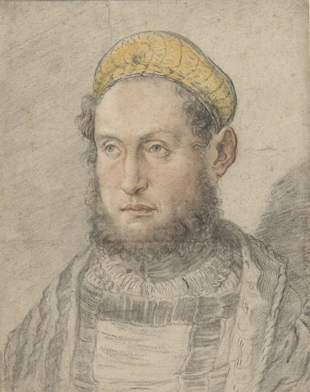 Portrait of a Distinguished Man with a Beard and Gold-Colored Cap by Hans Burgkmair (I)