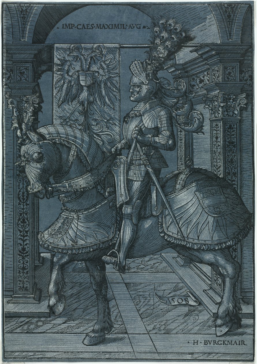 Equestrian Portrait of the Emperor Maximilian by Hans Burgkmair