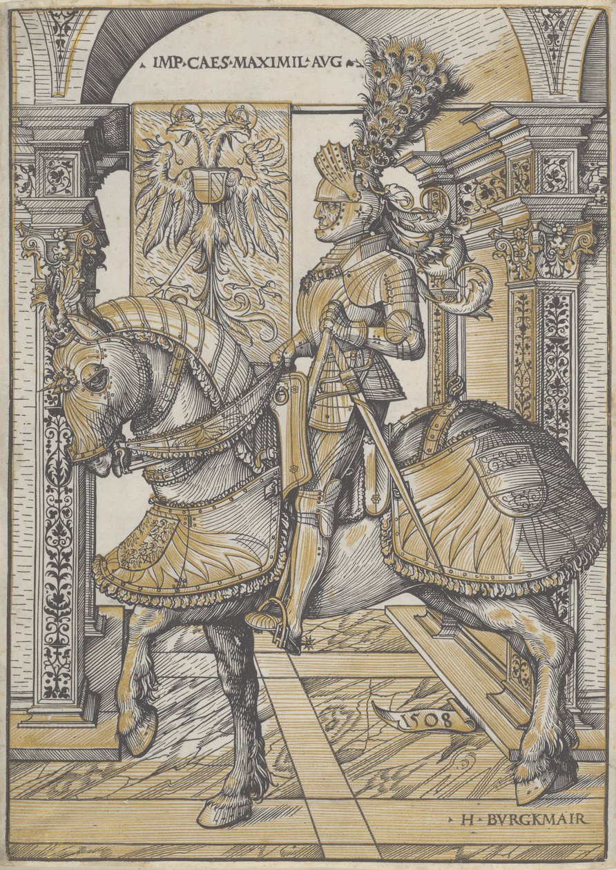 Equestrian Portrait of the Emperor Maximilian I, 1508 by Hans Burgkmair