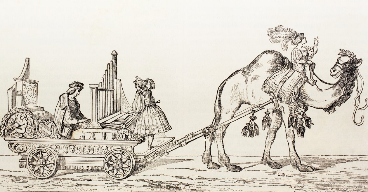 The Organist Paul Hofhaimer Playing in a Carriage Drawn by a Camel, from 