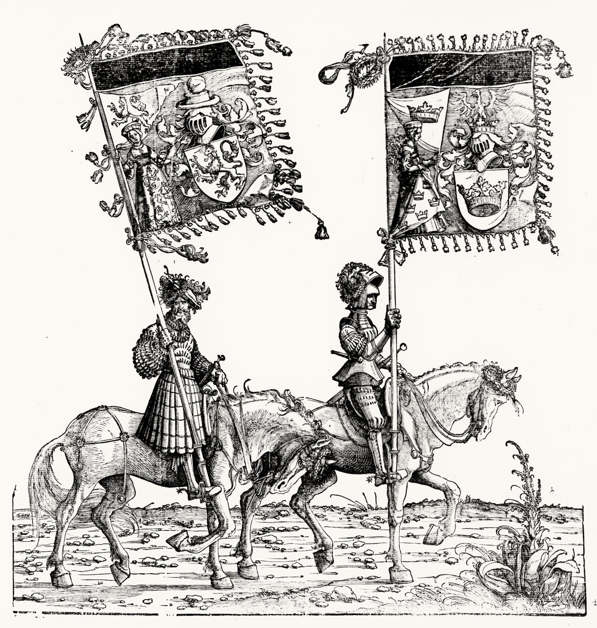 Two Mounted Knights, from Maximilian