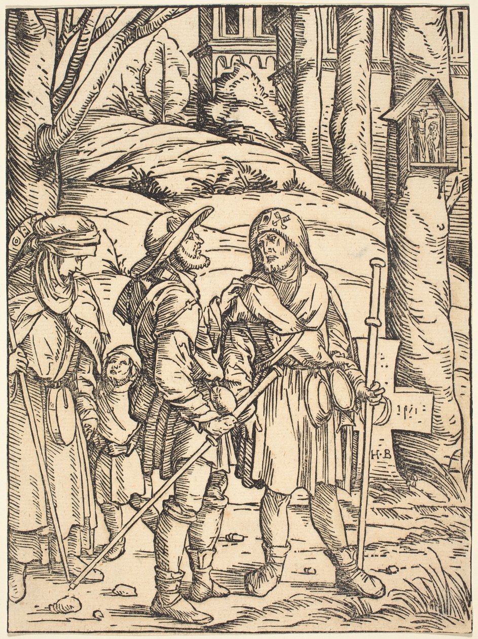 Pilgrims at a Wayside Shrine by Hans Burgkmair I
