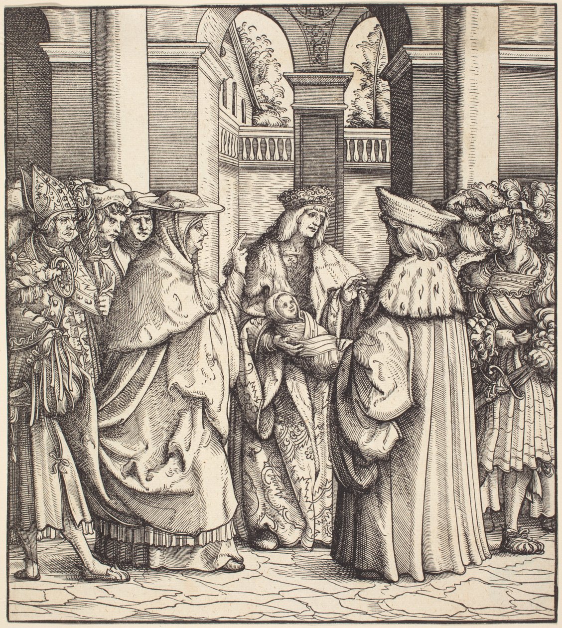 The Archbishop Blessing the Child after the Baptism by Hans Burgkmair I