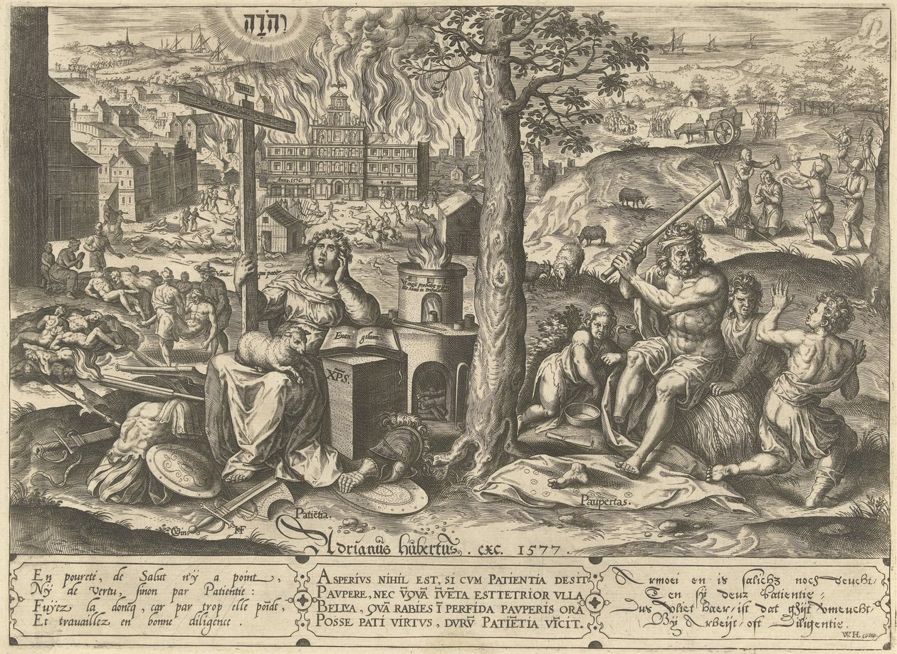 Patience in Adversity (Allegories of Poverty and Wealth) by Hans Collaert (I)