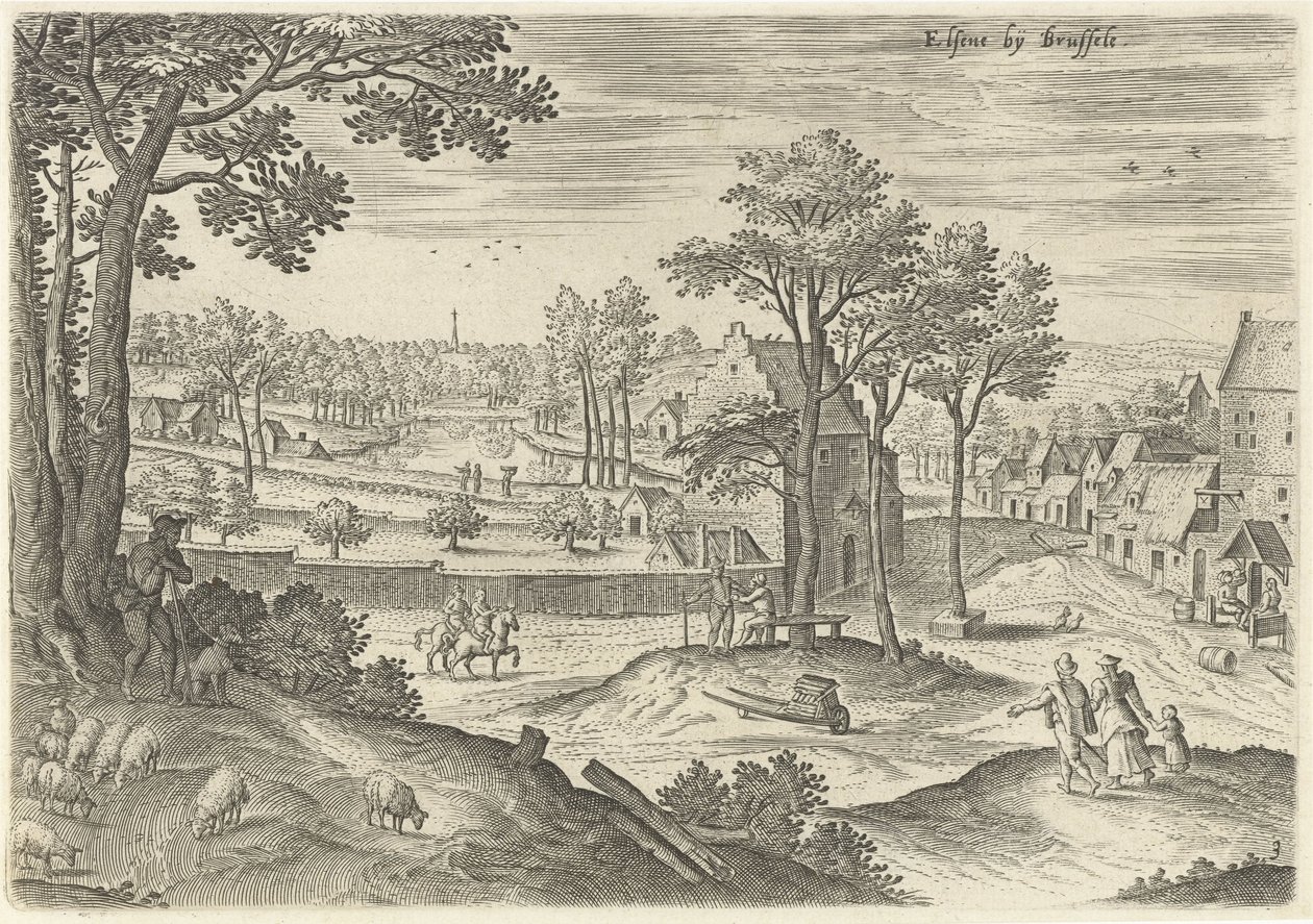 View of Elsene (series title: Views from the Surroundings of Brussels) by Hans Collaert (I)