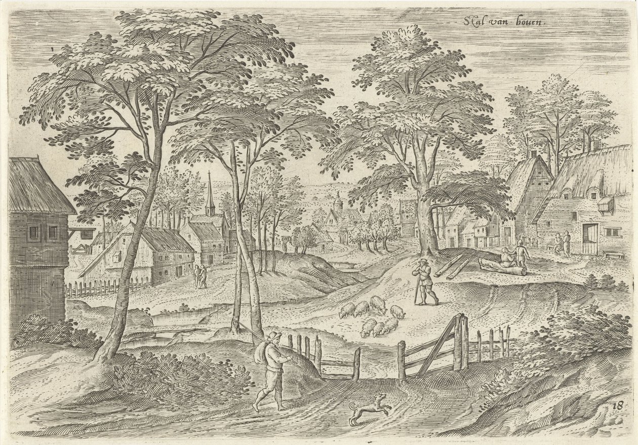 View of Stal (series title: Views from the Surroundings of Brussels) by Hans Collaert (I)
